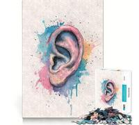 Puzzle Artistique Aquarelle sur l'anatomie de l'oreille 1000 pièces Développe la mémoire,ludique,qualité Professionnelle, pour stimuler l'esprit (50x75cm)