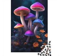 Puzzle Artistique de 1 000 pièces de Champignons Lumineux pour Adultes, Jeu Familial, Puzzle pour Adolescents, 1 000 pièces (75 x 50 cm)