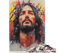 Puzzle artistique de 1000 pièces avec Jésus chrétien pour adultes, puzzles pour adultes, décoration intérieure unique et cadeaux, 1000 pièces (75 x 50 cm)