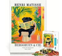 Puzzle Artistique de 1000 pièces représentant Un Carlin lisant Le Journal aux Toilettes Idéal pour Adultes Stimule la mémoire, Jeu apaisant, découpe de qualité supérieure, Cadeau Parfait (50x75cm)