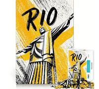 Puzzle Artistique de 1000 pièces représentant Une Affiche de Voyage de Rio de Janeiro idéal pour Les Adolescents Jouet Anti-Stress Intelligent et ludique aux Bords tranchants Cadeau d'anniversaire
