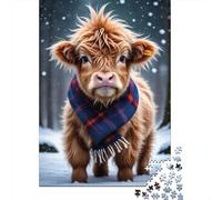 Puzzle Artistique de 1000 pièces représentant Une Vache de Montagne - Jeu éducatif pour Adultes - Coffret de Puzzles pour Toute la Famille - 1000 pièces (75 x 50 cm)