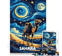 Puzzle Artistique de 1000 pièces sur Le thème des chameaux du désert du Sahara idéal pour Les Adolescents Un Cadeau d'anniversaire de qualité pour stimuler la mémoire et Passer Un Moment Serein