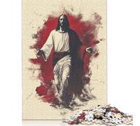 Puzzle artistique de 500 pièces avec Jésus chrétien pour adultes, puzzle en bois pour adultes et adolescents, puzzle éducatif, 500 pièces (52 x 38 cm)