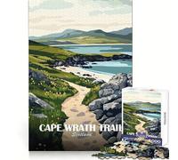 Puzzle Artistique de Paysage écossais du Sentier du Cap Wrath pour Adolescents, 1000 pièces, pour stimuler la mémoire et favoriser la Pleine Conscience, découpe précise, Cadeau mémorable (50x75cm)