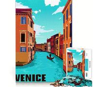 Puzzle Artistique de Voyage à Venise,Italie,1000 pièces,Jeu de mémorisation mentale,découpage de Haute précision,activité Manuelle,défi cérébral interactif pour la Maison (50x75cm)