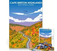 Puzzle Artistique des Hautes Terres du Cap-Breton, 1000 pièces, pour stimuler la mémoire, apaiser l'esprit, Amusant et aux découpes Lisses, Cadeau d'anniversaire (50x75cm)