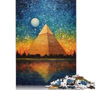 Puzzle Artistique des Pyramides du Caire - Puzzle créatif de 1000 pièces pour Adultes et Adolescents - Jeu éducatif - Cadeau - 1000 pièces (75 x 50 cm)
