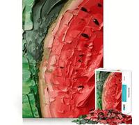 Puzzle Artistique en Forme de pastèque pour Adolescents,1000 pièces,Stimulant l'esprit,pièces Robustes et aux découpes nettes,activité de Groupe réconfortante (38x52cm)