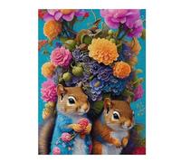 Puzzle Artistique Floral Squirrel Duo -1 pour Adultes, Format 500 PCS