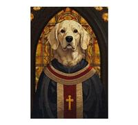 Puzzle Artistique Holy Golden Retriever Art pour Adultes, 300 PCS