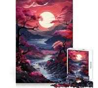 Puzzle Artistique Japonais en Fleurs de Cerisier pour Adolescents,1000 pièces,idéal pour stimuler la mémoire,apaiser l'esprit et se divertir Bords Nets Cadeau de Saison (38x52cm)