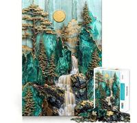 Puzzle Artistique Kintsugi Falls de Yosemite pour Adultes,1000 pièces,Jeu Stimulant l'esprit,découpe Nette,alignement Parfait,activité de Partage pour Les Proches (38x26cm)