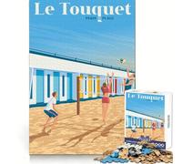 Puzzle Artistique Le Touquet Paris Plage pour Adolescents,1000 pièces,améliore la mémoire,Passe Un agréable Moment de détente,Surprise d'anniversaire découpée au Laser (38x26cm)