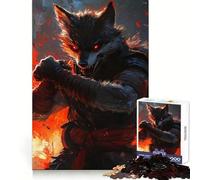 Puzzle Artistique Loup Guerrier pour Adolescents 1000 pièces, Stimulation mentale, Distraction Douce, Assemblage Ferme, Cadeau de Noël (38x26cm)