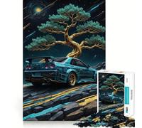 Puzzle Artistique Nissan GTR Kintsugi pour Adolescents, 1000 pièces, pour stimuler la mémoire, Jeu d'intérieur, pour Les fêtes (38x26cm)