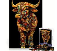 Puzzle Artistique Original représentant Un Taureau, 1000 pièces, idéal pour Adultes Un Puzzle Difficile à Assembler, Un Cadeau Artistique et Stimulant pour la mémoire et Les Loisirs (38x52cm)