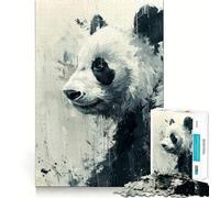 Puzzle Artistique Panda pour Adultes, 1000 pièces, Jeu de Concentration et de détente, Bords serrés, Cadeau du Père Noël (50x75cm)