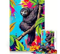 Puzzle Artistique Paresseux dans la Jungle pour Adolescents, 1000 pièces, Jeu de logique mentale, Anti-Stress, découpe Ferme, Cadeau de Noël 38x26cm