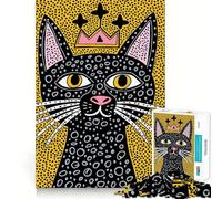 Puzzle Artistique Reine Chat pour Adultes, 1000 pièces, Casse-tête cérébral, Plaisir Lent, Assemblage d'image, Cadeau Parfait (50x75cm)