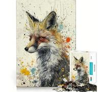 Puzzle Artistique Renard fantaisiste 1000 pièces Stimule l'esprit Découpe Nette Composants Robustes Divertissement captivant pour des Moments de détente à la Maison (38x52cm)
