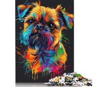 Puzzle Artistique représentant Un Chien Griffon de Bruxelles, en Carton 100% recyclé, rectangulaire, de qualité supérieure, pour Femmes et Hommes, Cadeau Unique, 1 000 pièces (75 x 50 cm)