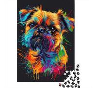 Puzzle Artistique représentant Un Chien Griffon de Bruxelles, en Carton 100% recyclé, rectangulaire, pour Femmes et Hommes, Cadeau Unique, 1 000 pièces (38 x 26 cm)