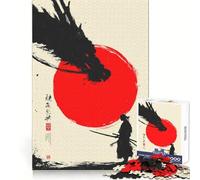 Puzzle Artistique Samurai Rising Sun pour Adultes, 1000 pièces, Jeu de réflexion, Loisir Calme, Assemblage, Cadeau de Vacances (50x75cm)