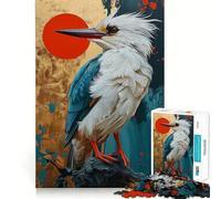 Puzzle Artistique Soleil et Martin-pêcheur 1000 pièces pour Adolescents Jeu de logique Clair Découpe Parfaite Cadeau d'anniversaire 38x52cm
