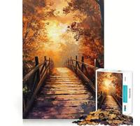 Puzzle Artistique Sunset Bridge 1000 pièces pour Adolescents, Jeu de logique Clair, Loisirs faciles, découpe Parfaite, Cadeau d'anniversaire 38x52cm