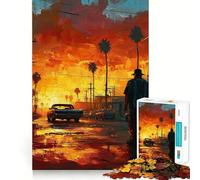 Puzzle Artistique Sunset Drive, 1000 pièces, pour Adultes, Jeu de logique, Lien Familial, découpe de précision, Surprise chaleureuse 38x52cm