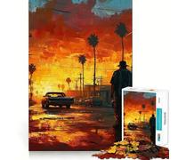 Puzzle Artistique Sunset Drive pour Adolescents, 1000 pièces, activité de réflexion à Domicile, Bords précis, Cadeau Festif 38x26cm