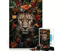 Puzzle Artistique Tigre dans la Jungle 1000 pièces pour Adolescents, Jeu de réflexion, Design Confortable et Relaxant, Cadeau attentionné 38x26cm