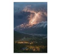 Puzzle Artistique Volcano Eruption with Lightning Strikes-1 pour Adultes, 1000 PCS