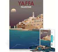 Puzzle Artistique Yaffa Palestine Design 1000 pièces Jeu Stimulant Le Cerveau Ajustement Parfait Divertissement Confortable à l'intérieur pour Tous (50x75cm)