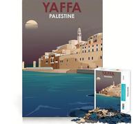 Puzzle Artistique Yaffa Palestine Design pour Adultes,1000 pièces,Jeu Stimulant l'esprit,découpe Nette,alignement Parfait,activité de Partage pour Les Proches (38x26cm)