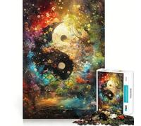 Puzzle Artistique Yin Yang Nature 1000 pièces,Jeu cognitif Amusant,Structure à emboîter précise,activité de Partage et de complicité pour Les Proches (50x75cm)