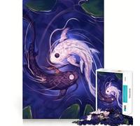Puzzle Artistique Yin Yang Poisson pour Adolescents,1000 pièces,Jeu de réflexion découpé au Laser pour Un Assemblage Parfait,Exercice Mental Calme à la Maison (38x26cm)