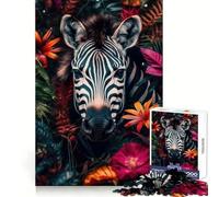 Puzzle Artistique Zèbre dans la Jungle 1000 pièces pour Adolescents, défi intellectuel, détente, Assemblage sans Couture, Cadeau de Noël idéal (38x26cm)