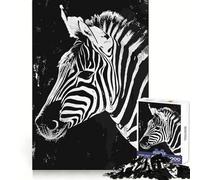 Puzzle Artistique zèbre Noir et Blanc pour Adultes, 1000 pièces, entraînement de la mémoire, Loisirs calmes, découpe Impeccable, pour Les fêtes (50x75cm)