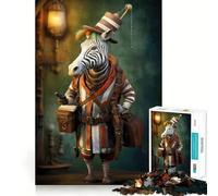Puzzle Artistique Zèbre Voyageur 1000 pièces,Jeu de réflexion,pièces précises et sans Couture,activité Amusante en Famille (38x52cm)