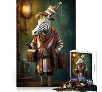 Puzzle Artistique Zèbre Voyageur 1000 pièces pour Adolescents Stimulation Cognitive, détente, Assemblage précis, Cadeau de Noël (38x52cm)