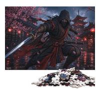 Puzzle Assassin Ninja Japonais en Bois 1000 Pièces, Cadeau Dark Art