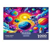 Puzzle Astronaute 1000 Pièces - Planètes, fusée et Espace - Puzzle pour Adultes (70 x 50 cm) - Décoration Murale pour Hommes et Femmes