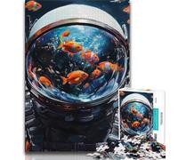 Puzzle Astronaute 1000 pièces pour Adultes, Jeu Familial Anti-Stress, défi Difficile, Cadeaux du Père Noël Secret 38x26cm