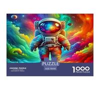 Puzzle Astronaute 1000 Pièces pour Décoration Murale Astronaute Cosmique, Vibrant, Surréaliste, Aventureux, Cadeau et Activité pour Adultes et Enfants Excellente Idée Cadeau 70 x 50 cm /1000p