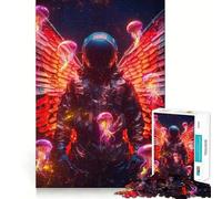 Puzzle Astronaute Angélique pour Adultes 1000 Pièces Jeu de Concentration Découpe de Précision Bords Lisse Défi Amusant pour Passer Le Temps d'Attente (38x26cm)