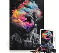 Puzzle Astronaute avec Nébuleuse Colorée 1000 Pièces pour Adolescents Bien-être Cérébral Cadeau Doux et Sensuel (38x26cm)