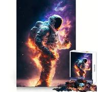 Puzzle Astronaute dans l'espace et Flammes pour Adultes, 1000 pièces, Améliore la mémoire, Détente et Confort, Découpe Laser, Cadeau de Noël de qualité (50x75cm)