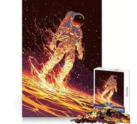 Puzzle Astronaute en Flammes pour Adolescents 1000 Pièces Stimule l'esprit Détente Bords Uniformes Cadeau de Noël Chic (38X52CM)